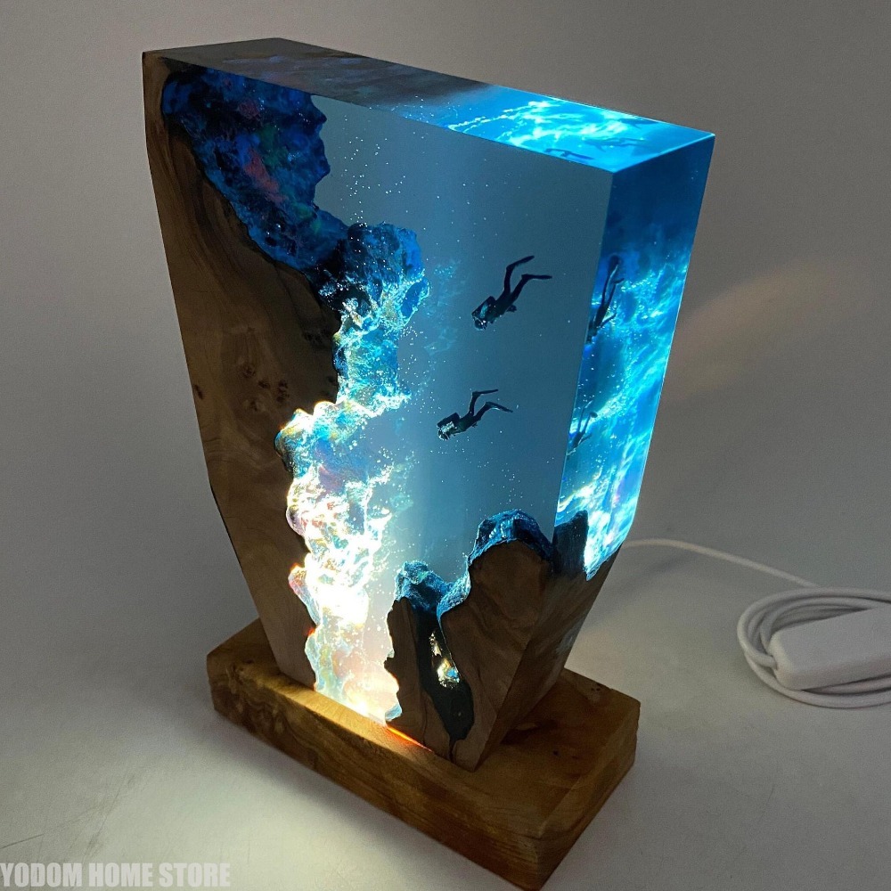 Resin Art Lamp - Yeni Deniz Tabanı Dünya Organizması Reçine