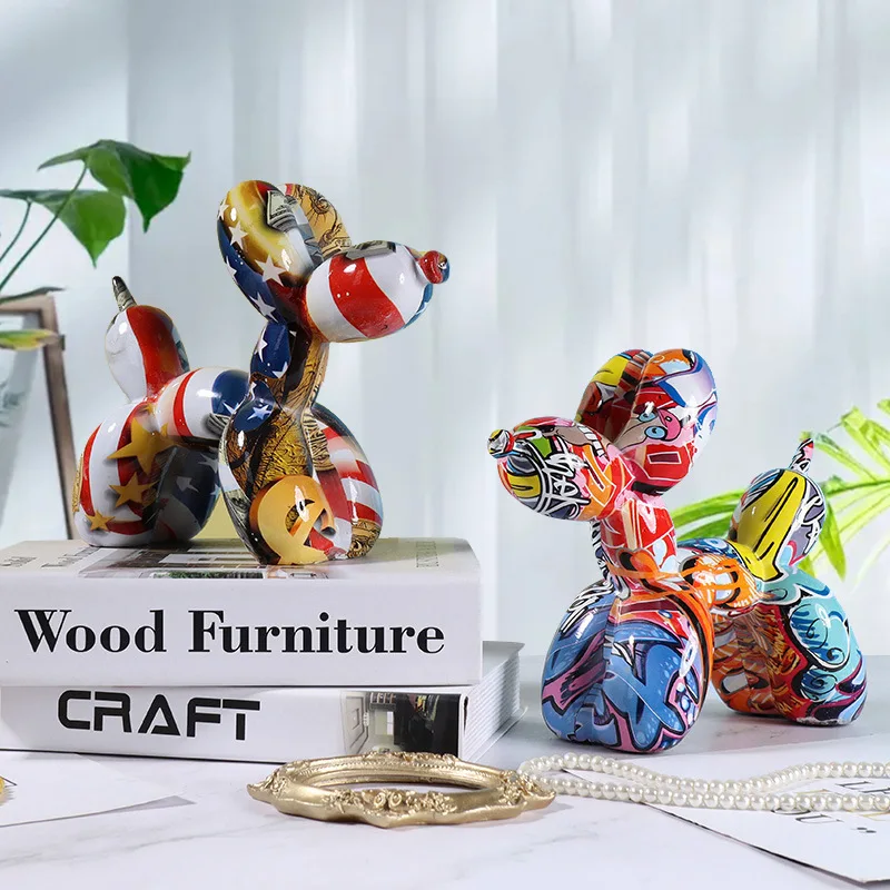 Resin Art Decoration Items - Reçine Graffiti balon köpek figürinler sanat