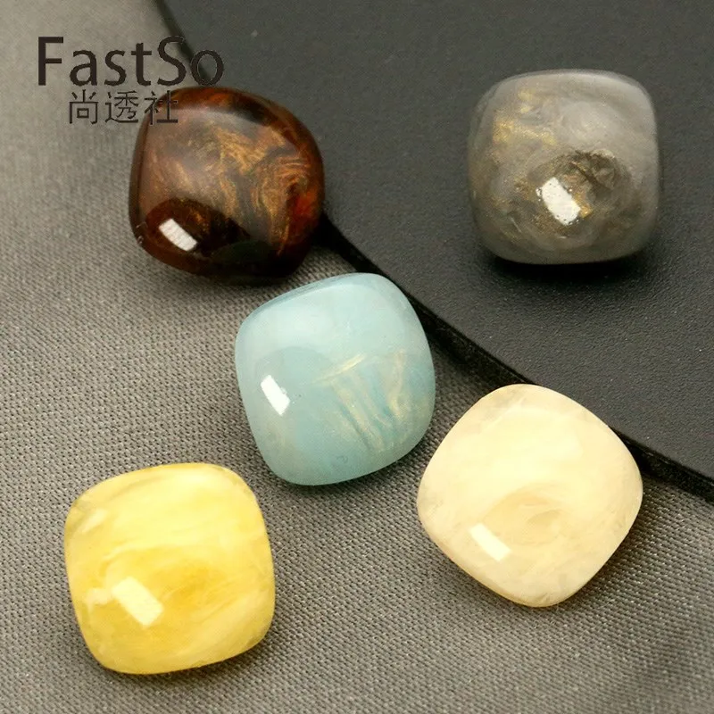 Pearl Powder Resin - Kare reçine gömlek düğmeleri inci düğmeler