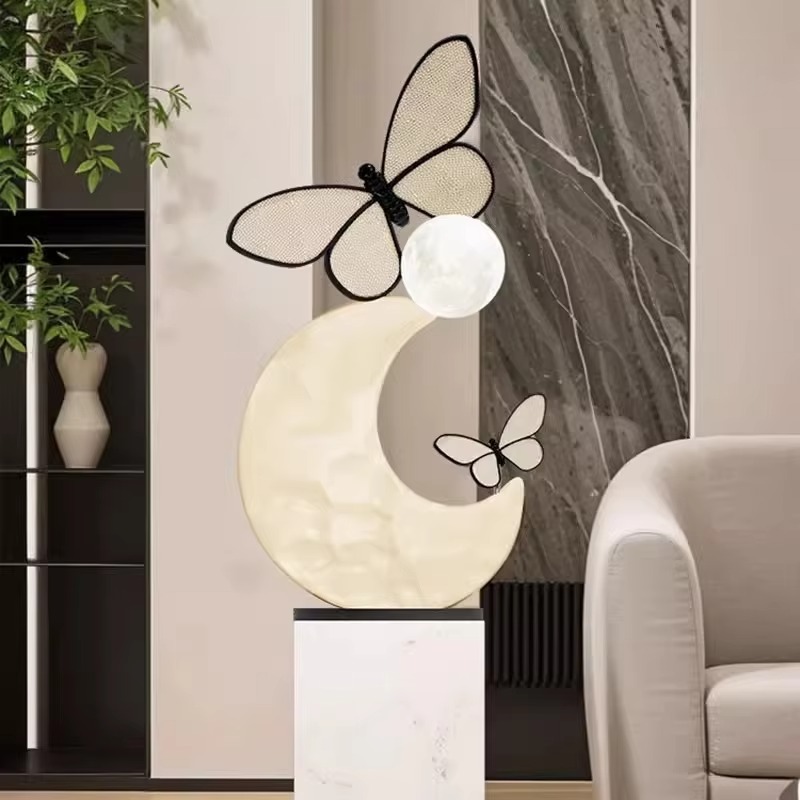 Resin Art Floor Design - Modern Lüks Reçine Kelebek Heykel Zemin