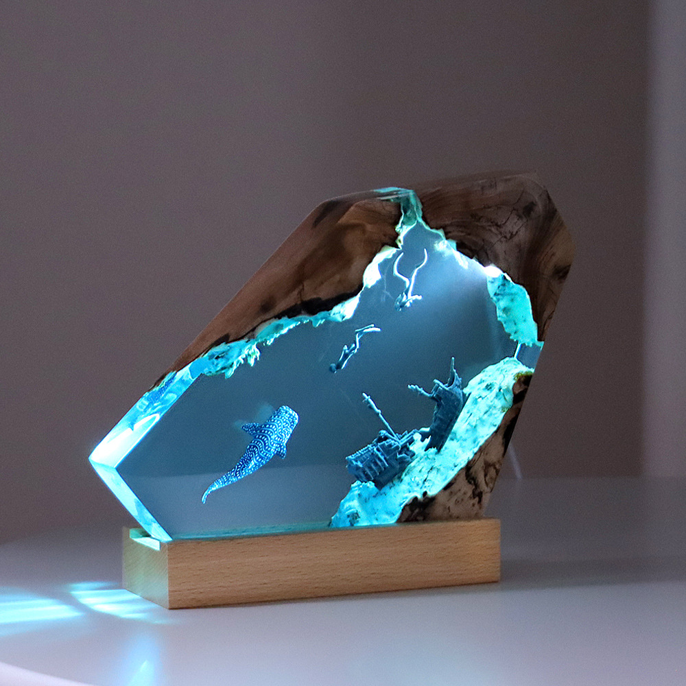 Resin Art Lamp - Yeni Yaratıcı Kapalı Yatak Odası ofis