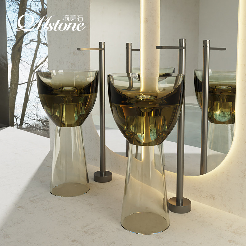 Resin Art Floor Design - Otel Villası Sanatsal Lavabo Sütun Tasarımı