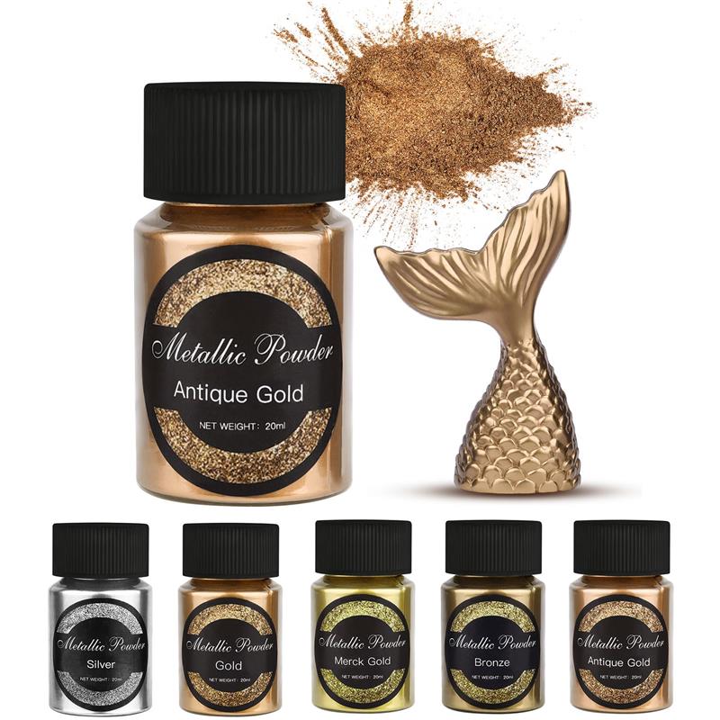 Pearl Powder Resin - 20 Ml Pırıltılı Metalik Altın Gümüş