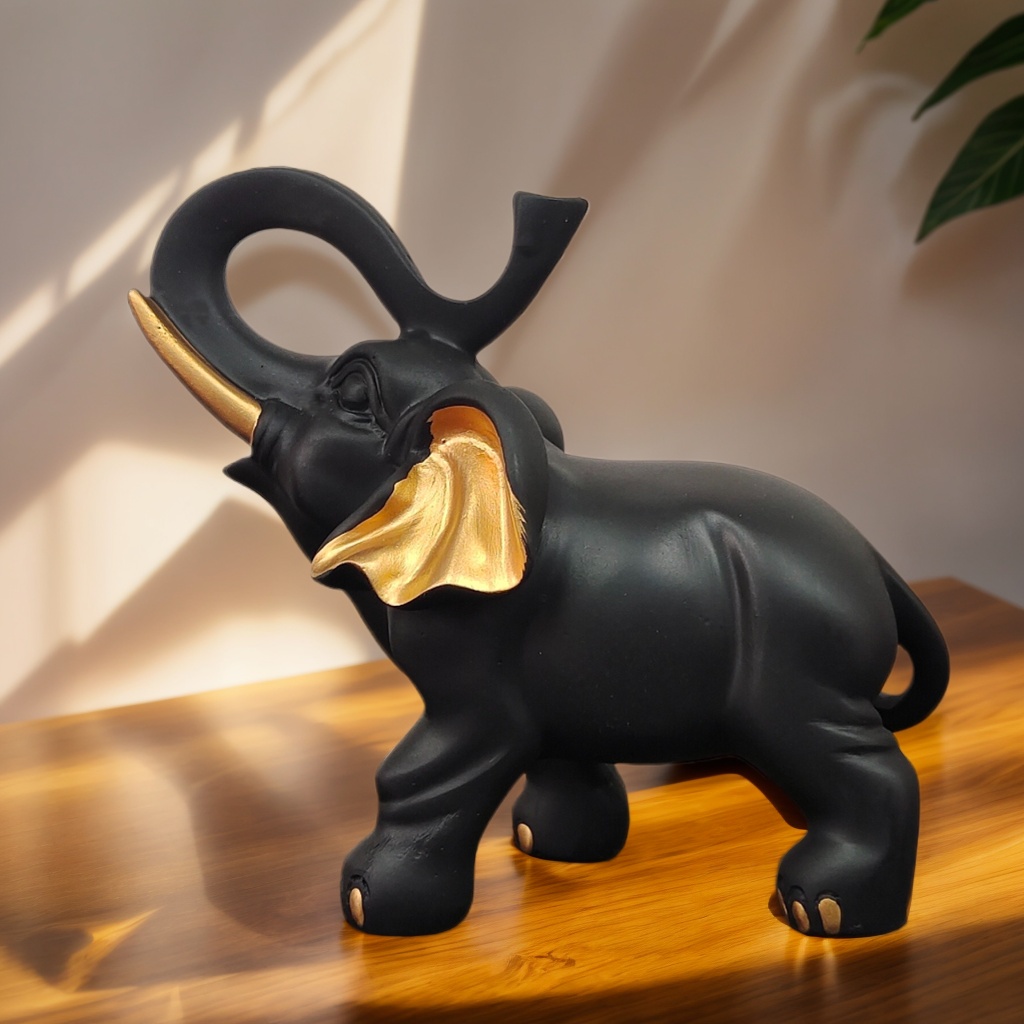 1 Parça Siyah Altın Şanslı Fil - Resin Art Decoration Items incelemesi ve fiyatı