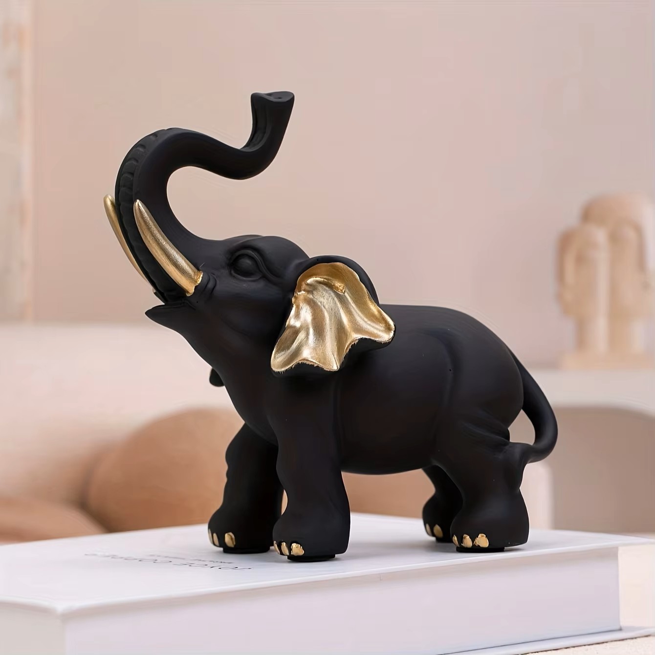 1 Parça Siyah Altın Şanslı Fil - Resin Art Decoration Items incelemesi ve fiyatı