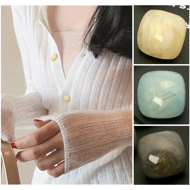 Kare reçine gömlek düğmeleri i - Pearl Powder Resin incelemesi ve fiyatı