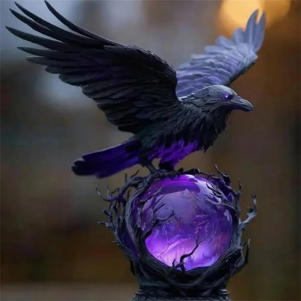 Gotik Karga LED Lamba Heykeli  - Resin Art Lamp incelemesi ve fiyatı