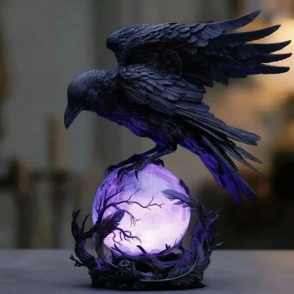 Gotik Karga LED Lamba Heykeli  - Resin Art Lamp incelemesi ve fiyatı