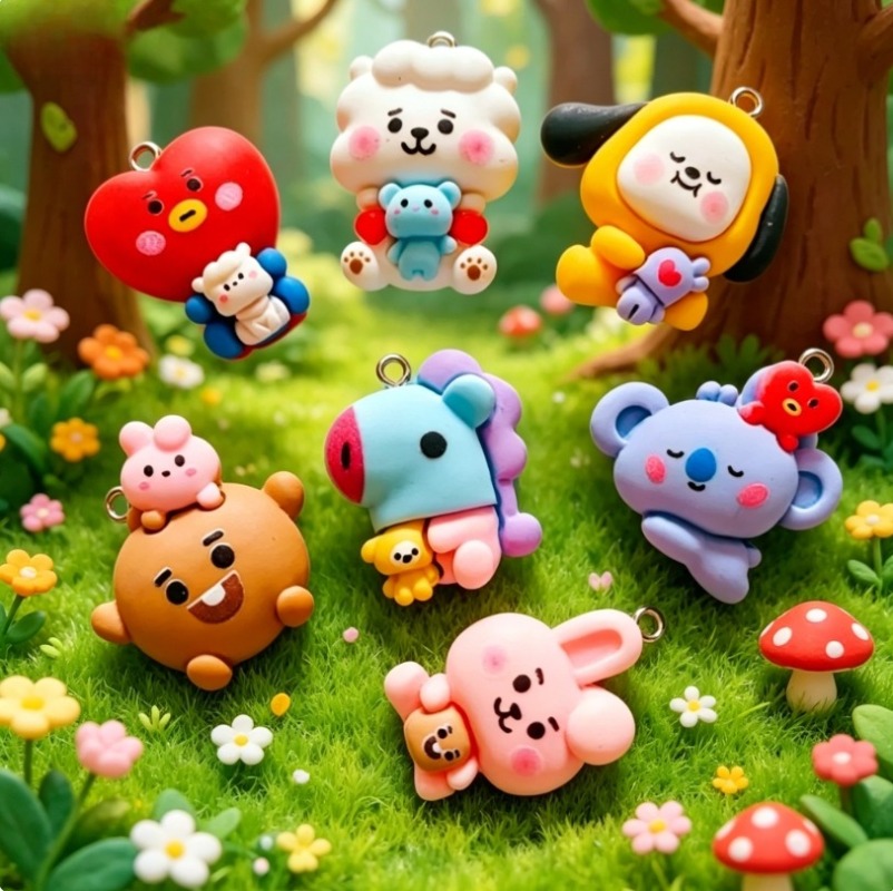 7 adet BT21 Reçine Karikatür F - Resin Art Supplies Near Me incelemesi ve fiyatı