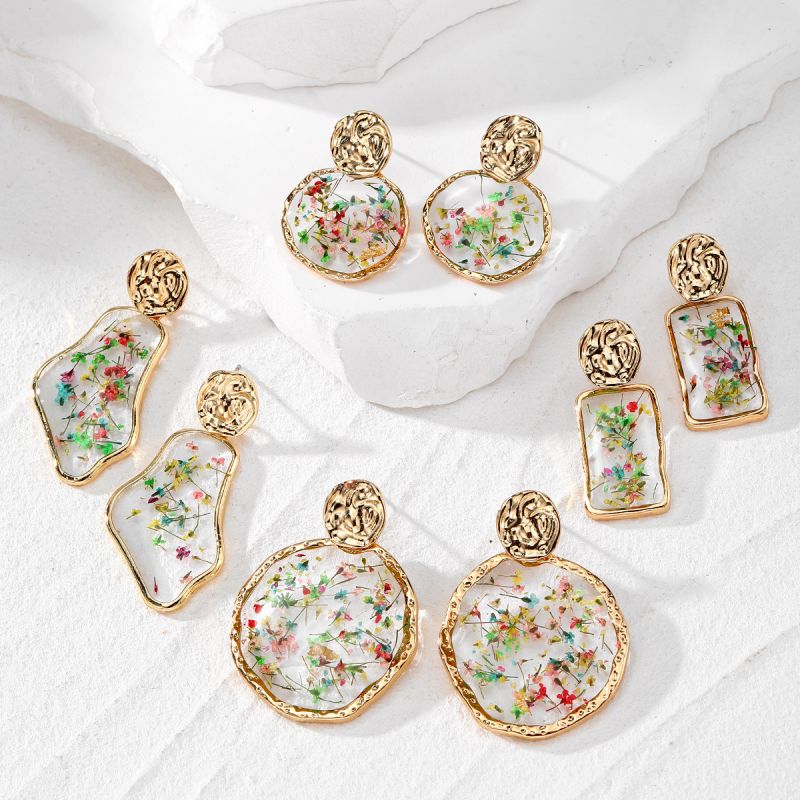 Renkli Kurutulmuş Çiçek Küpe B - Dried Flower Pressed incelemesi ve fiyatı